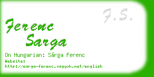 ferenc sarga business card