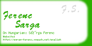 ferenc sarga business card